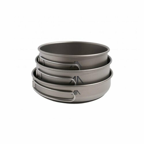 Набор посуды титановый 3-PIECE TITANIUM POT AND PAN COOK SET