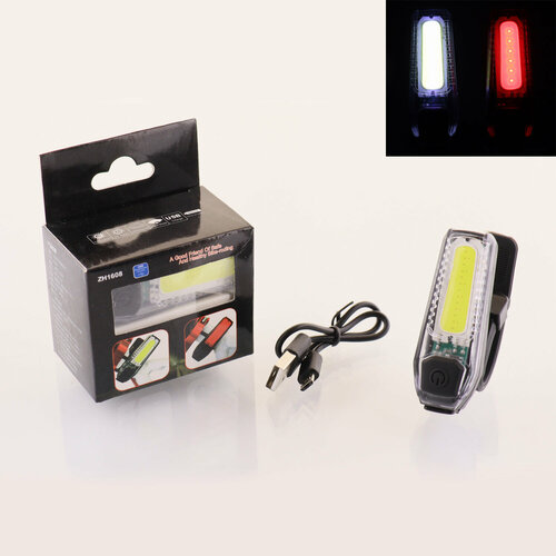 Фонарь задний велосипедный (светодиодный, красный/белый, 5 режимов, 120 лм, USB, водонепроницаемый) велосипедный фонарь x tiger водонепроницаемый светодиодный задний фонарь для езды на велосипеде зарядка через usb ночная лампа фонасветильн