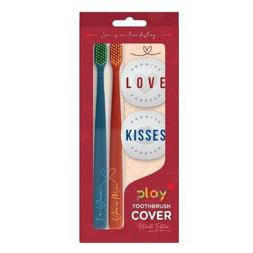 Набор 2 щетки twigo и 2 футляра play Flipper серия «iLOVE Признание» (красная/синяя)