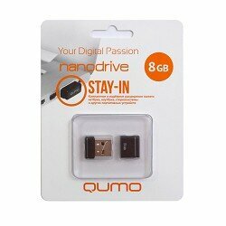 Qumo Носитель информации USB 2.0 8GB NANO QM8GUD-NANO-B Black