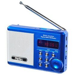 Perfeo Радиоприемник мини-аудио Sound Ranger, FM MP3 USB microSD In Out ридер, BL-5C 1000mAh, синий PF-SV922BLU PF 3183