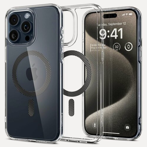 Изображение товара Чехол Spigen на Apple iPhone 15 Pro Max (ACS06578) Ultra Hybrid MagFit / Спиген чехол для Айфон 15 Про Макс MagSafe, противоударный, с защитой камеры, черный