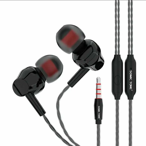 Проводные внутриканальные наушники с микрофоном SomicTone для телефона 299₽