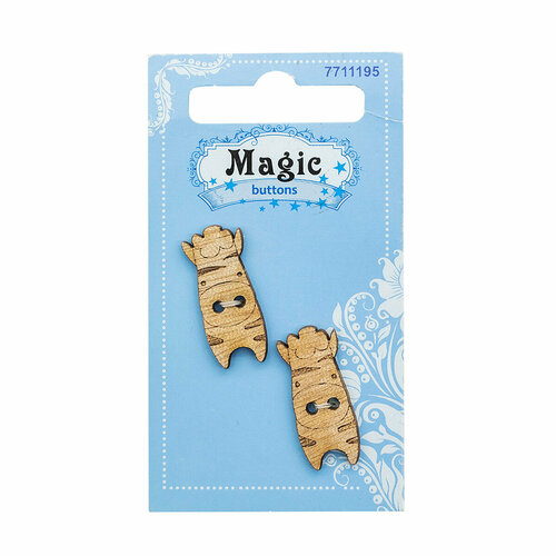 фото Пуговицы фигурные magic buttons 'корова', 26*11 мм, 2 прокола, дерево, 2 шт