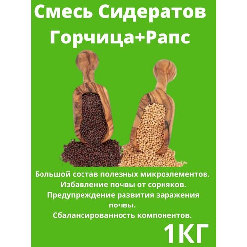 сидерат зеленый уголок рапс 1 кг Семена Сидерат Горчица+Рапс 1 кг