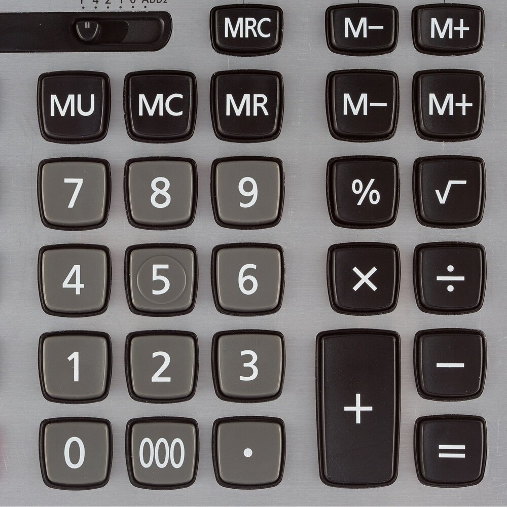 Калькулятор настольный Attache полноразмерный AF-777 16 разрядов двойное питание 209х154 черный (CBD1201-BK)