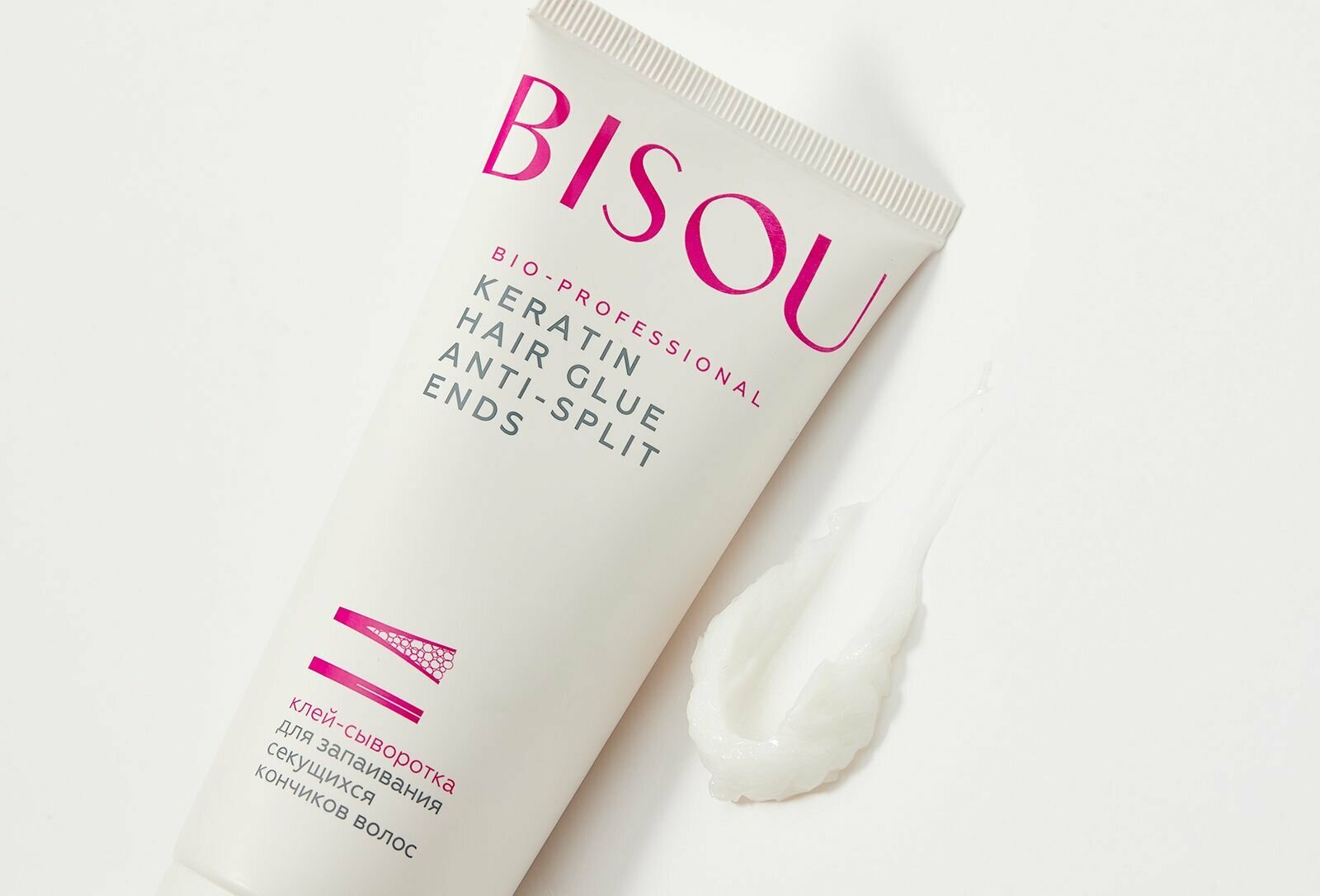 Клей-сыворотка для секущихся кончиков волос Bisou Keratin Hair Glue Anti-Split Ends, 100 мл - фото №12