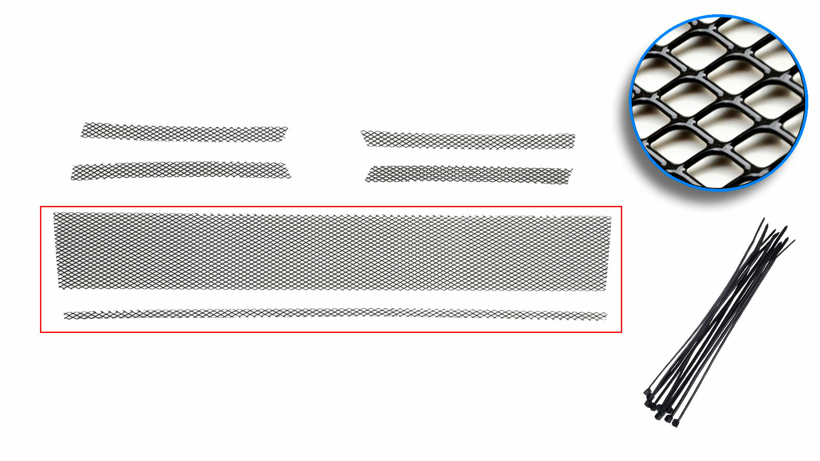 Защитная сетка радиатора для VOLKSWAGEN POLO 2015-2020 (V рестайлинг) Седан, низ, 2шт