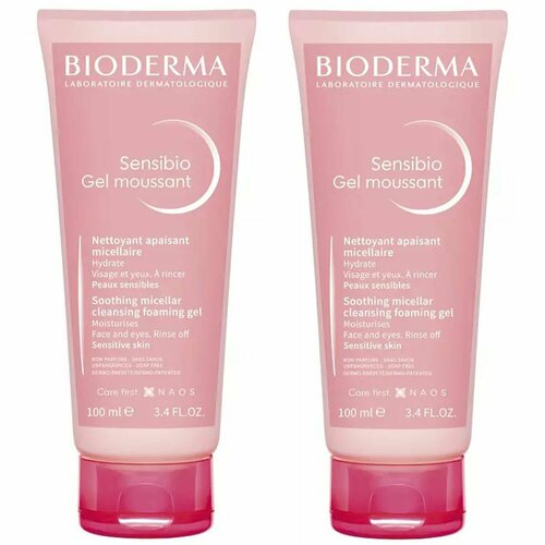 Bioderma Очищающий мицеллярный гель Sensibio для чувствительной кожи, 2 х 100 мл