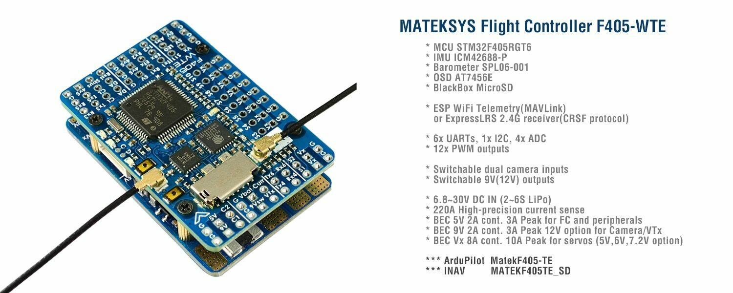 Stm32f405 полетный контроллер схема Полётный контроллер MATEKSYS F405-miniTE - купить в интернет-магазине по низкой 
