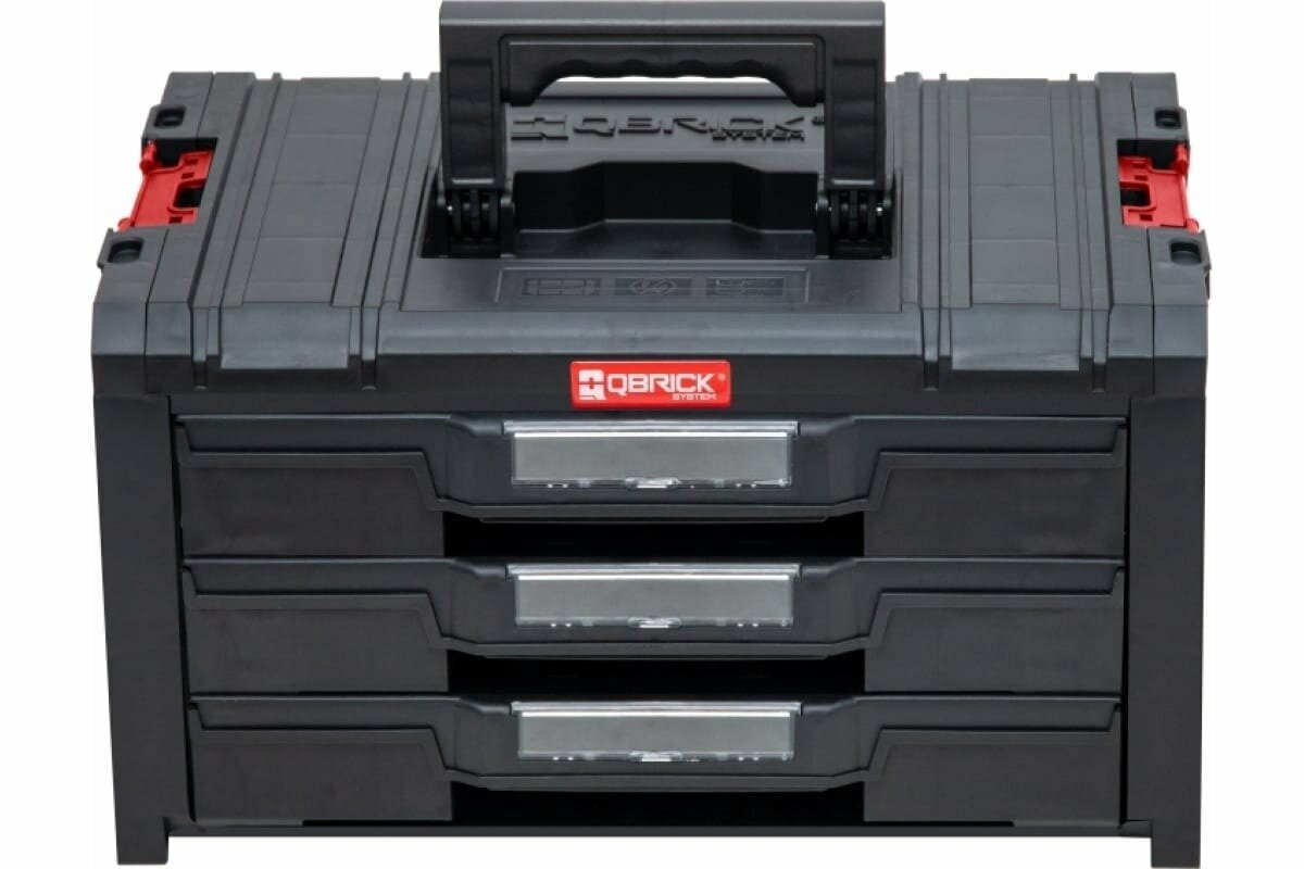 Ящик с органайзером Qbrick System Drawer3 Toolbox Expert, 45x32x24 см, черный