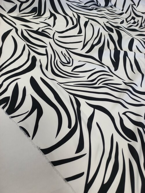 Ткань шелк Армани 1.5м зебра черно-белая