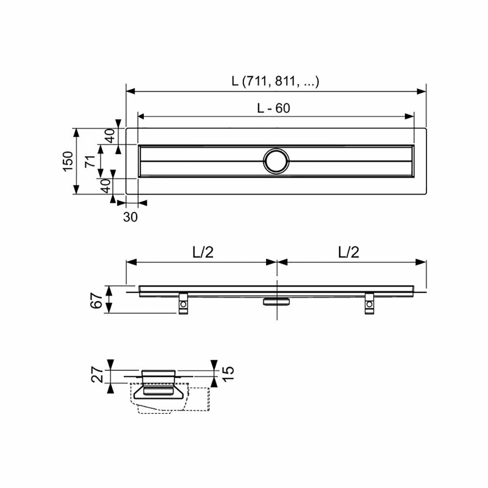 TECE 600800 TECEdrainline Дренажный канал , прямой, 80 см - фотография № 10