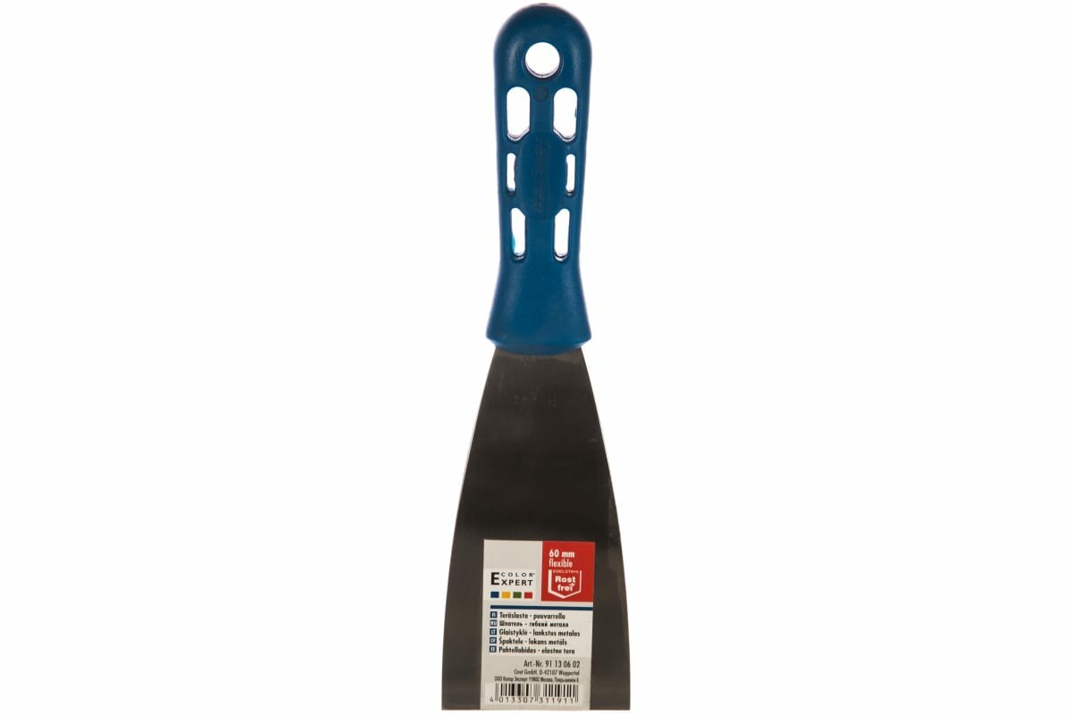 шпатель малярный COLOR EXPERT нерж. Сталь пластик. ручка 60м, арт.91130602 - фото №3