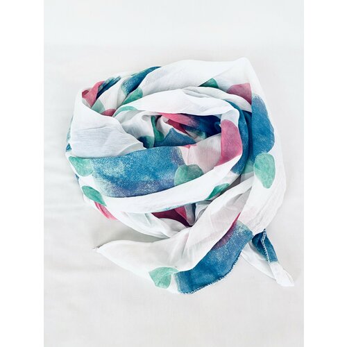 фото Шарф kikka mia,150х70 см, голубой, белый