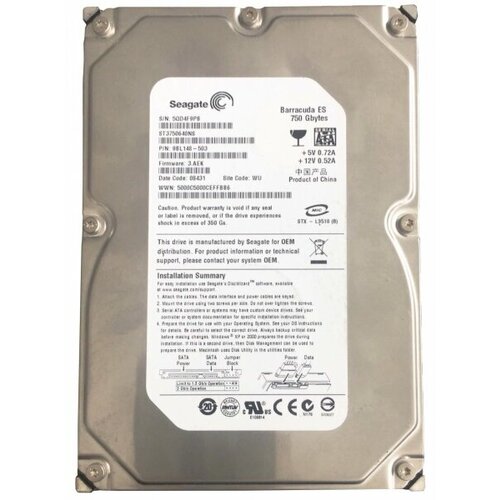 Жесткий диск Seagate 9BL148 750Gb SATAII 3,5 HDD