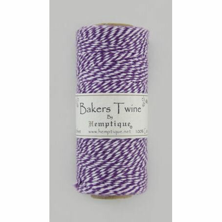 Шнур HEMPTIQUE "Bakers Twine", 2х2 нити, 1 мм, 125 м, 50 г, фиолетово-белый, на катушке