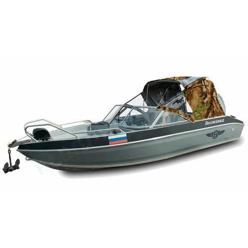 фото Волжанка 47 фиш. тент с дугами на штатное стекло all4boat