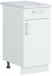 Кухонный модуль №13 со столешницей шкаф нижний напольный с ящиком ЛДСП 40х60х84.5см белый мрамор