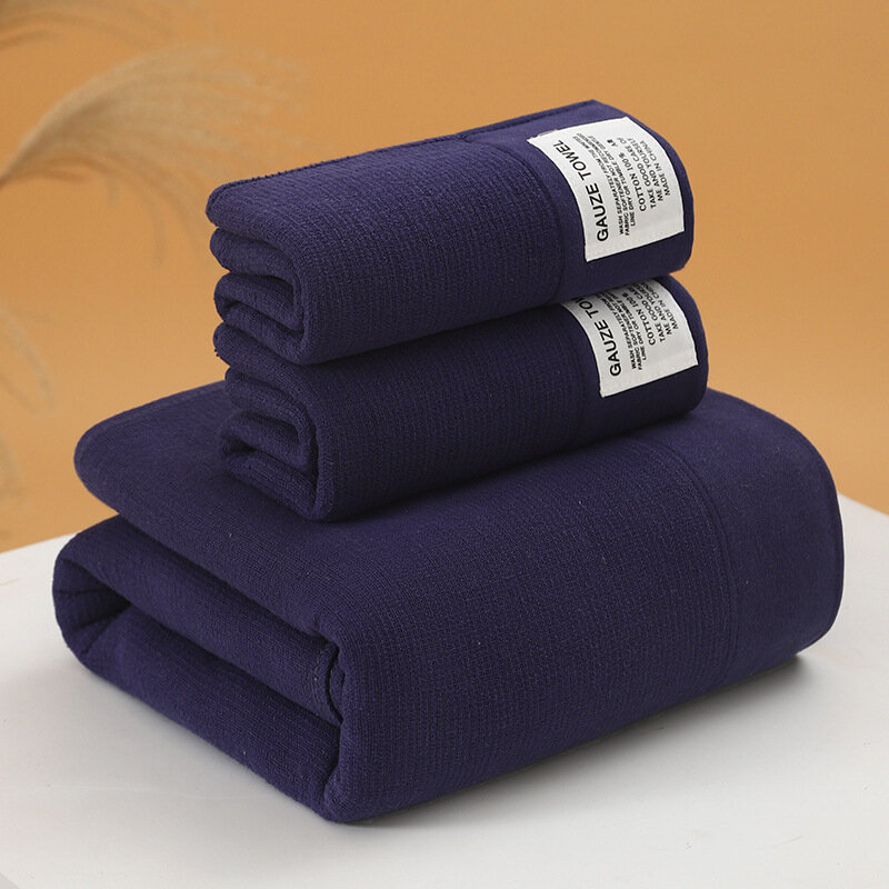 фото Полотенце банное Puxi four seasons, хлопок класса A, темно-синее, 70x140 см