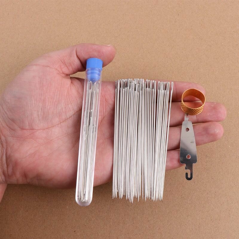 Удлиненные швейные иглы для домашнего использования для одежды и одеял, большие иглы для ручного шитья, иглы с большим ушком, толстые иглы, длинные иглы с большим ушком, иглы для пожилых людей