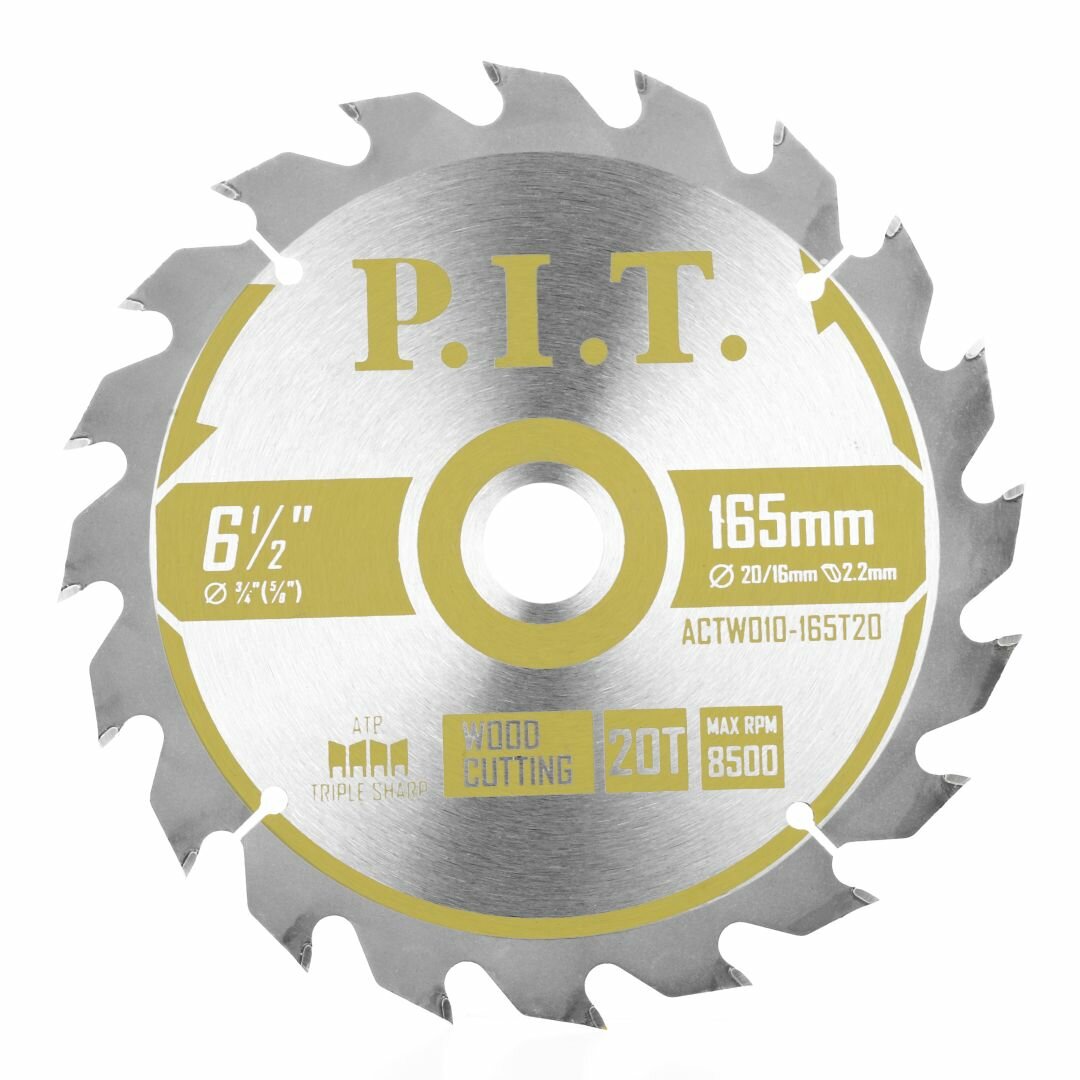Диск пильный 165x30/20x14 мм 20T P.I.T. ACTW10-165T20
