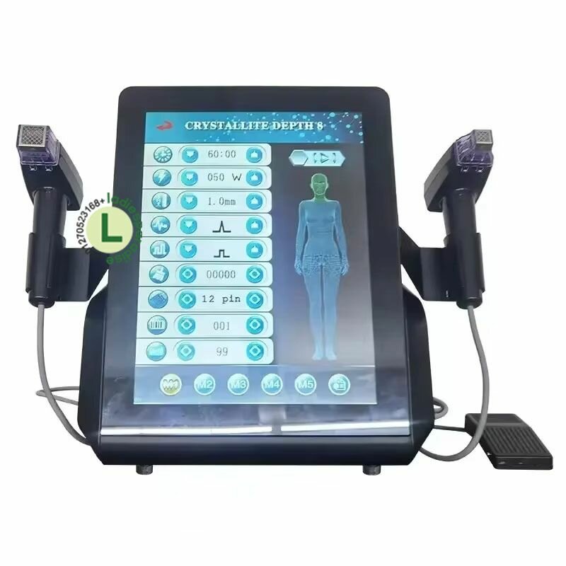 Gold RF Microneedle Beauty Instrument Микрокристаллическая глубина 8 Минимально инвазивная матричная машина