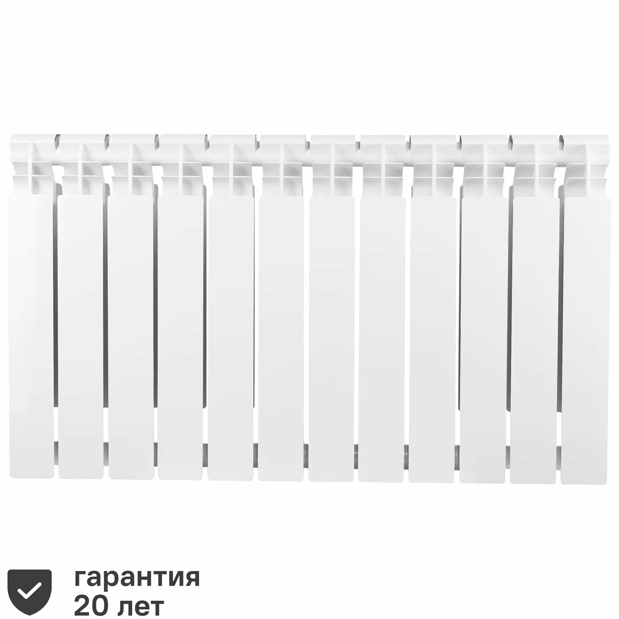 Радиатор секционный Тепломир Bimetal 500 96 12 секций боковое подключение биметалл белый
