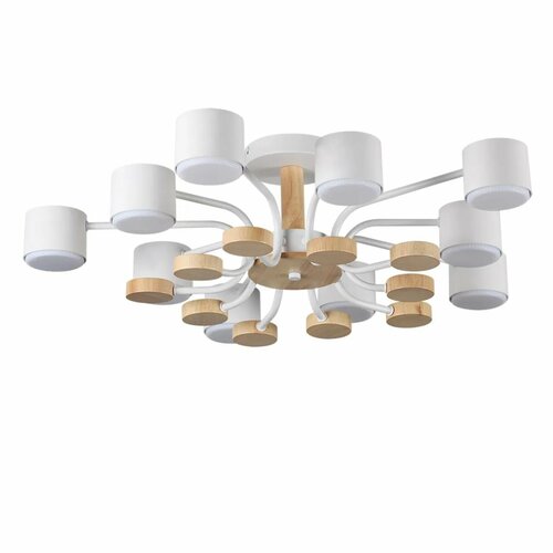 фото Потолочная люстра lumion rondo 8196/10c, gx53, 90 вт, металл, пластик, дерево, коричневый, белый