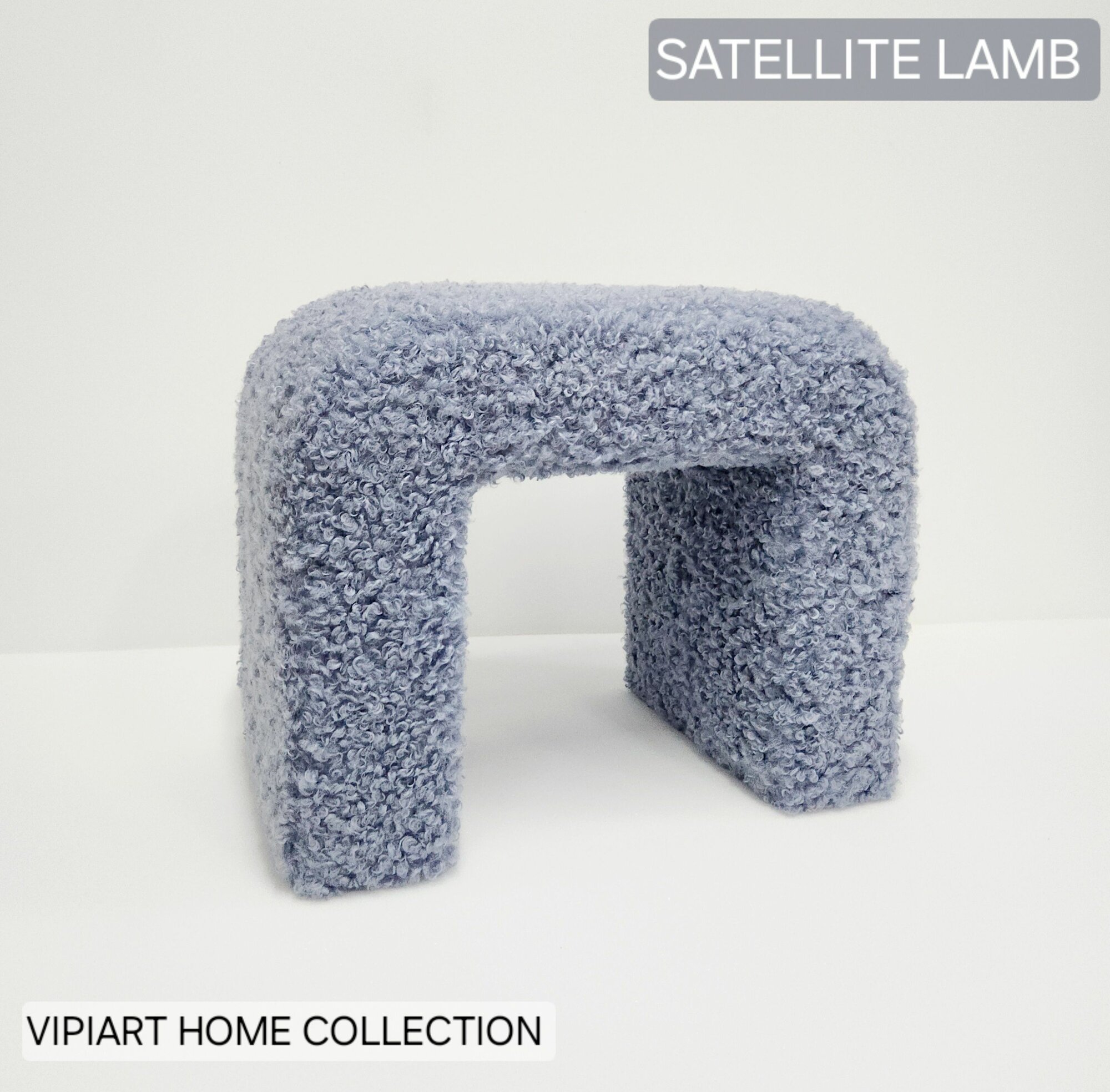 Банкетка обувница в прихожую, мех Барашек, 60х35х40, Vipiart, Satellite lamb