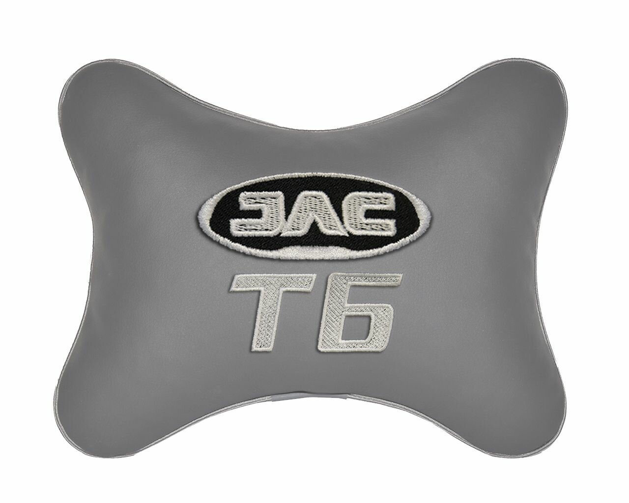 Подушка на подголовник автомобильная серая экокожа JAC T6