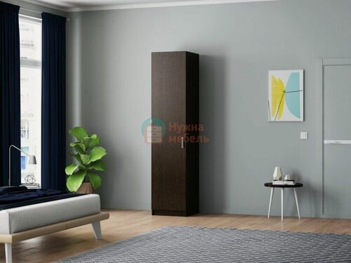 Изображение товара Шкаф пенал для одежды распашной с полкой Семпл 1, Мебель прихожую и спальню, Цвета Венге