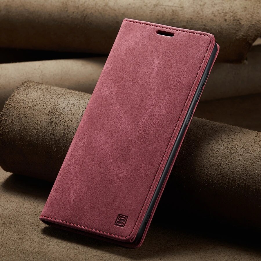 Кожаный чехол-кошелек с защитой от кражи для Samsung Galaxy A12 A13 A23 A33 A51 A52 A53 A71 A72 A73 S22 Ultra S21 FE S20 FE S10 S9 S8 Plus Red Galaxy A52 A52S