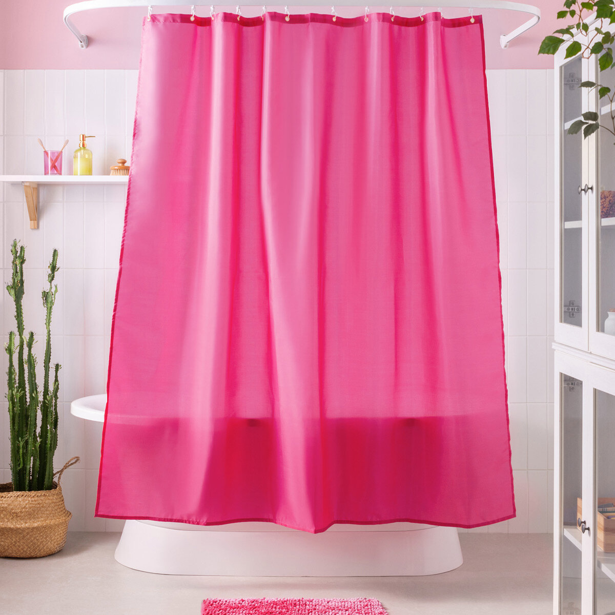 Штора для ванной тканевая 180х180 см Bright Colors Moroshka цвет Розовый