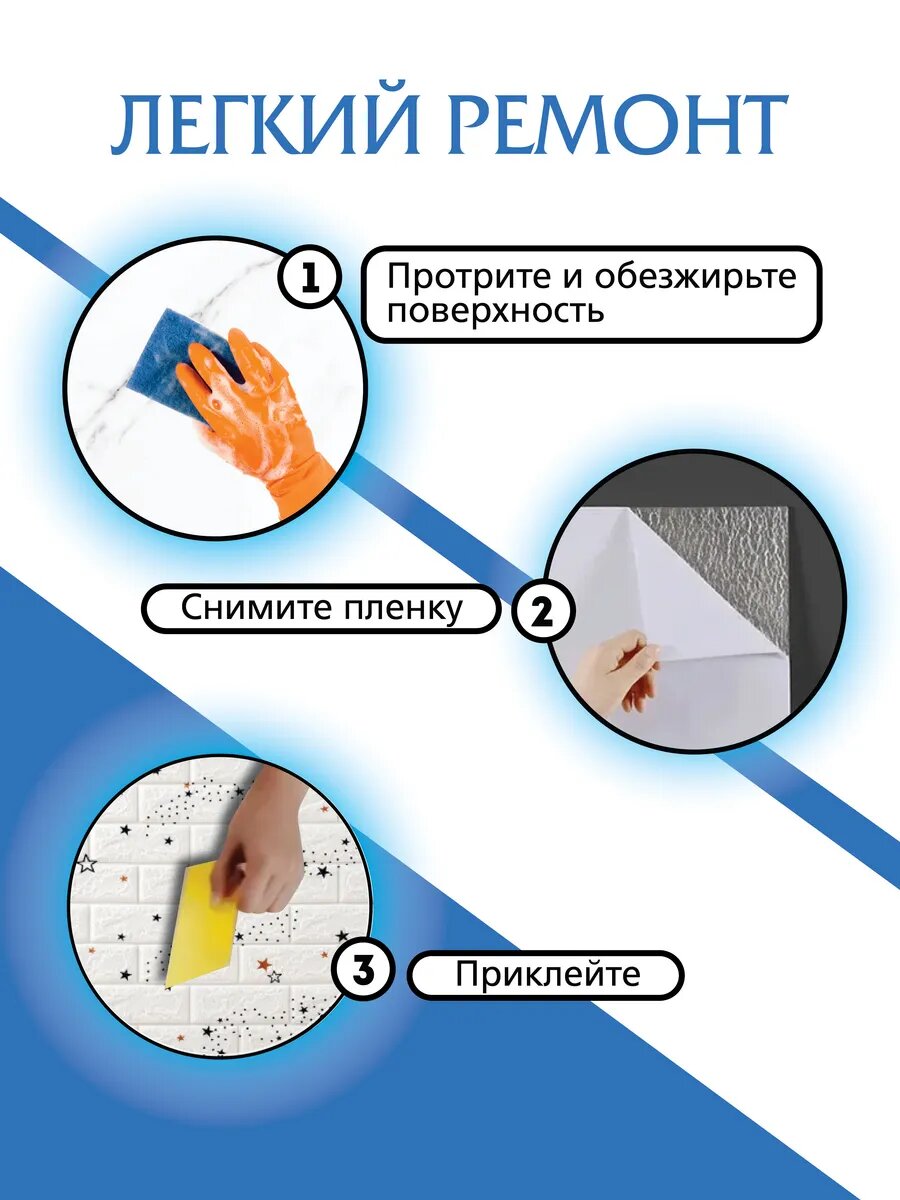 Панели декоративные Conflate “Звездное небо”, самоклеящиеся 35*38 см, 20 шт. — фото 1