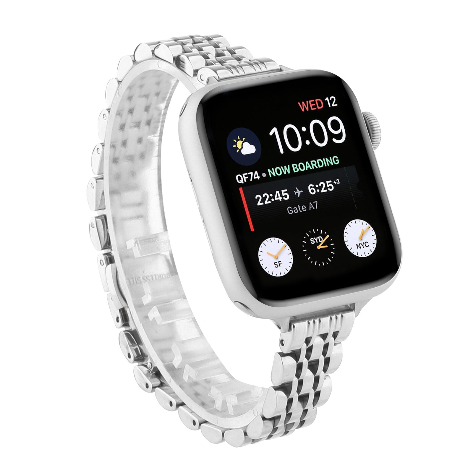 Металлический ремешок для Apple Watch Series 1-11 38-40-41-42мм - серебристый — фото 1