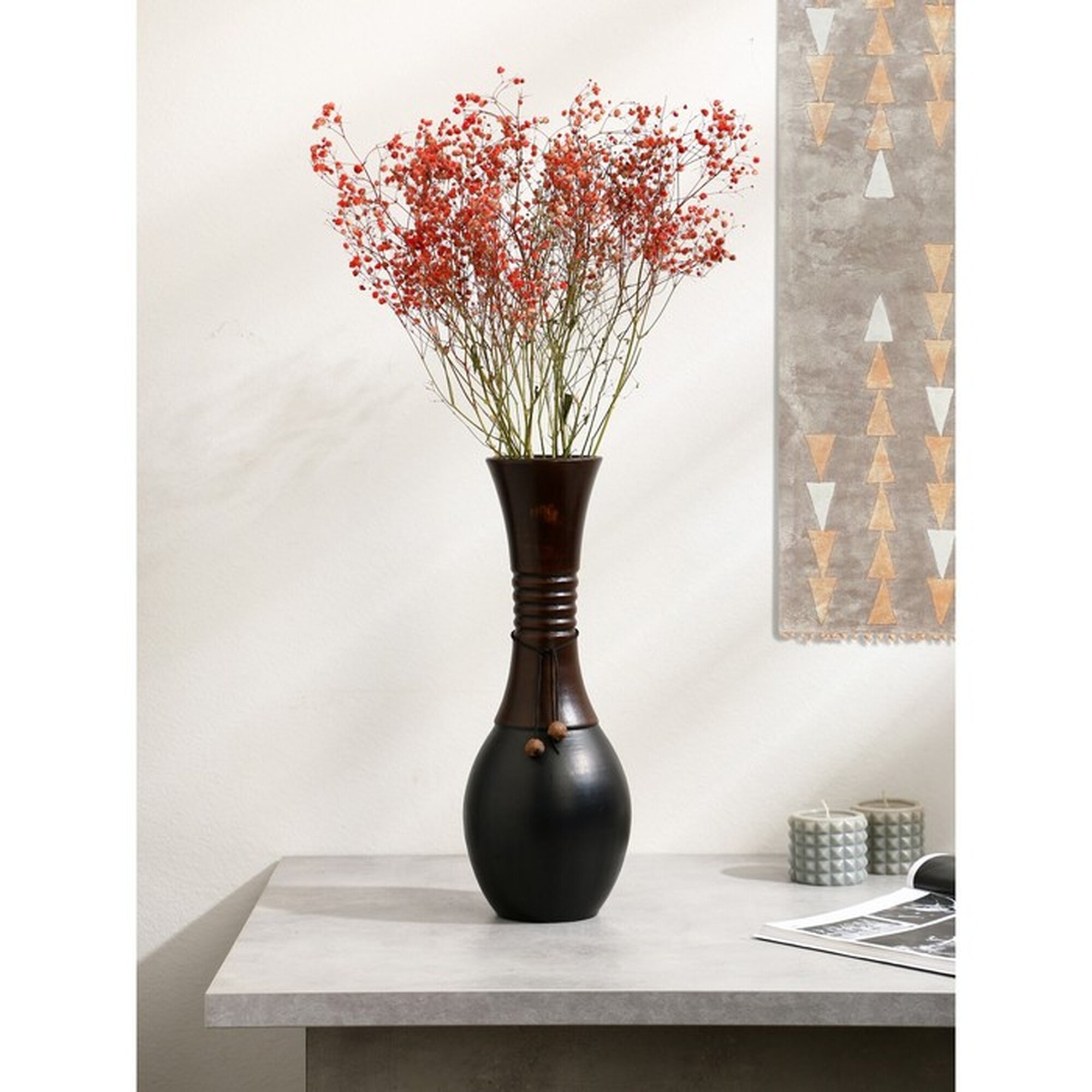 Ваза Керамика ручной работы «Болэйд» настольная керамика коричневая 40 см 1 шт