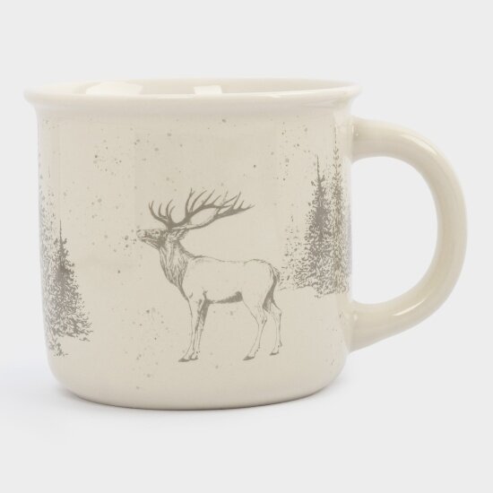 Кружка Anna Lafarg Maral grey Олень в лесу 370 мл фарфор бело-серый (ANLAF-EL2201-6)