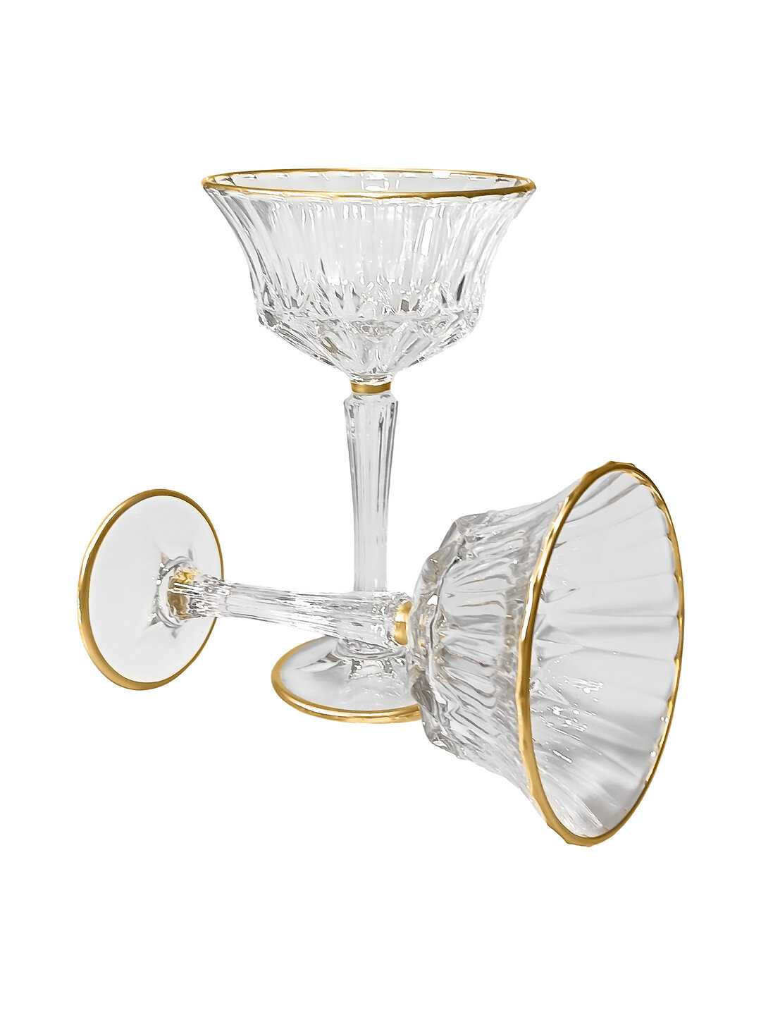 Бокал для холодных напитков с золотым кантом, стеклянный, 250мл — фото 1