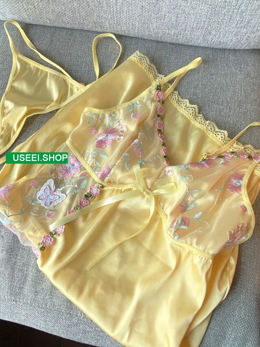 Сексуальное кружевное женское белье с цветочным рисунком, сетчатая одежда для сна