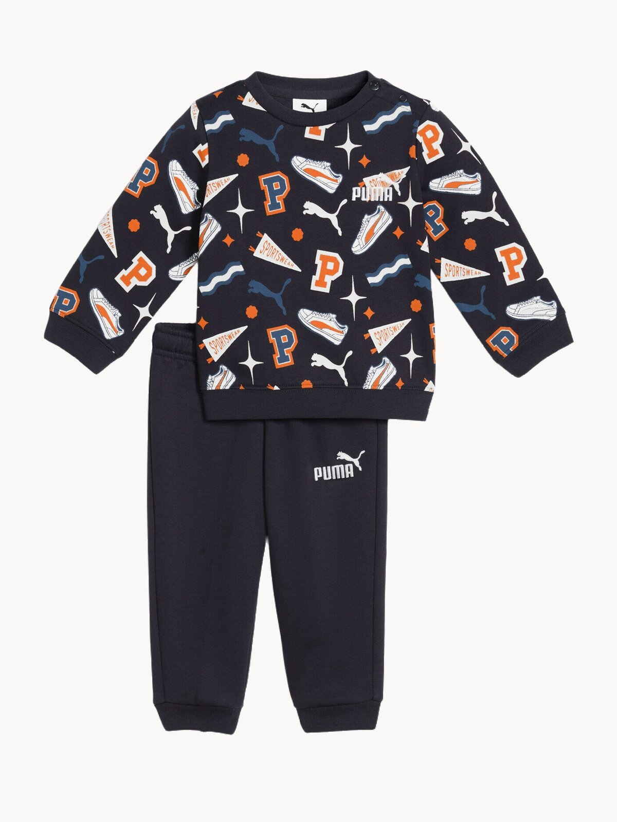 Костюм спортивный PUMA MINICATS AOP Crew Set FL INF, размер 92, синий