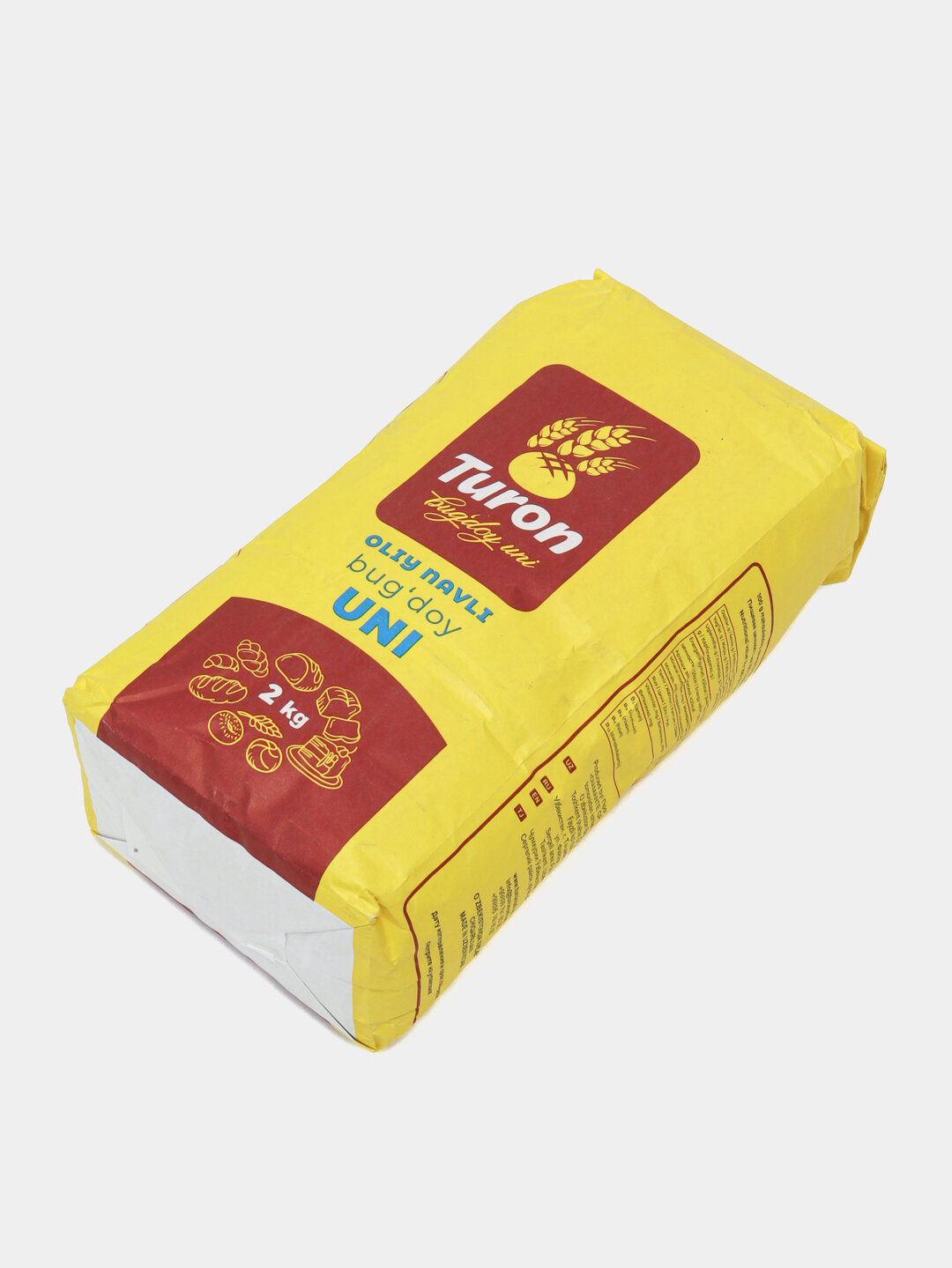 Мука пшеничная Turon, высший сорт, 2 кг высококачественная из отборнога зерна