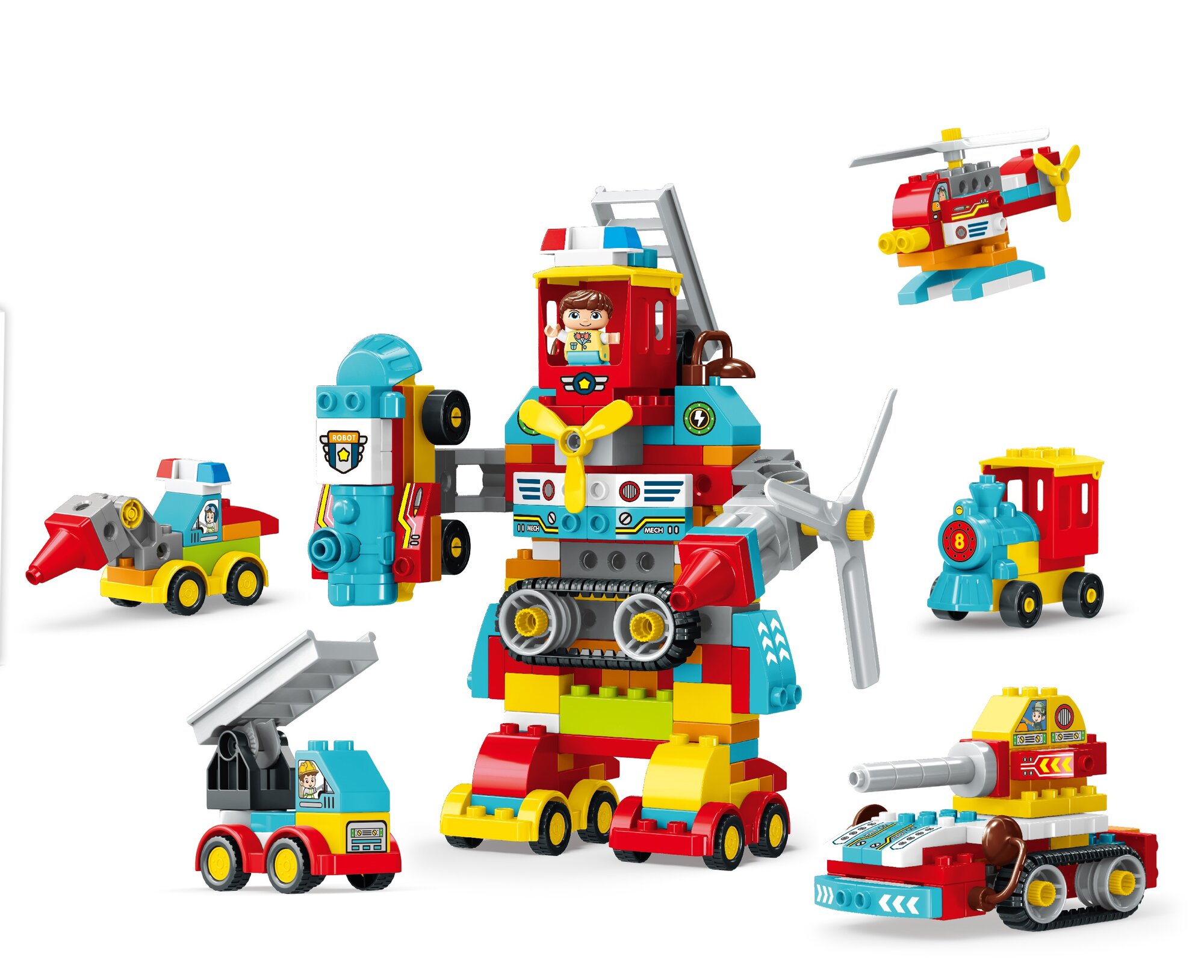 Конструктор Kids home toys Конструктор развивающий KIDS HOME TOYS Робот-трансформер 158 элементов