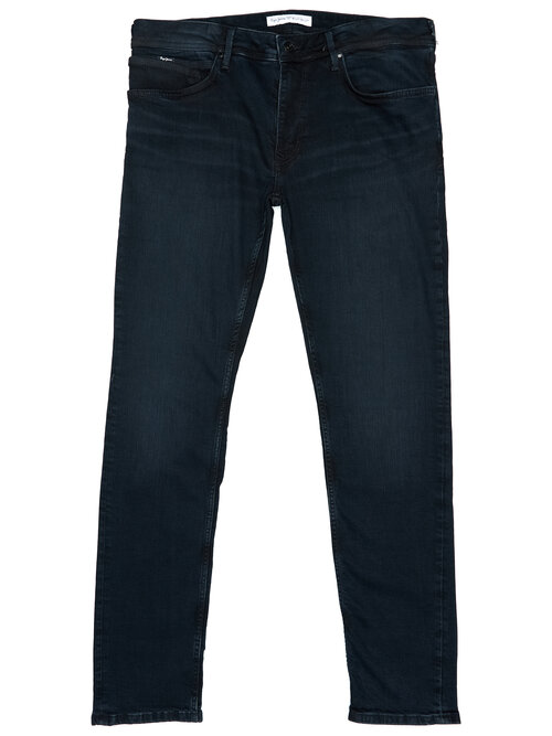 Джинсы зауженные Pepe Jeans, полуприлегающий силуэт, средняя посадка, стрейч, размер 36/34, голубой