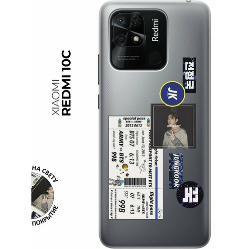 Силиконовый чехол с принтом BTS Stickers для Xiaomi Redmi 10C / Сяоми Редми 10С силиконовый чехол с принтом lazybones для xiaomi redmi 10c сяоми редми 10с