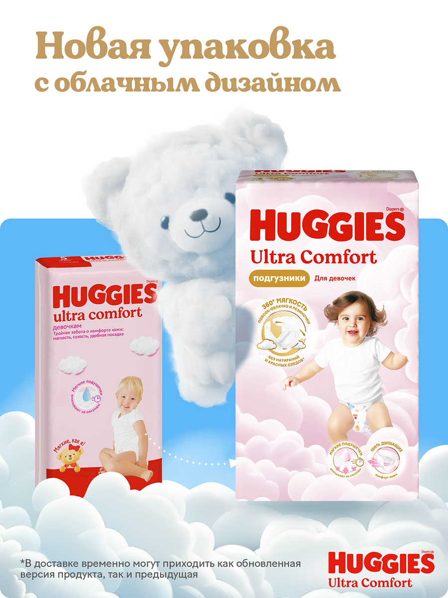 Huggies Подгузники Huggies Ultra Comfort для девочек 8-14кг, 4 размер, 100шт, 100 шт. — фото 1