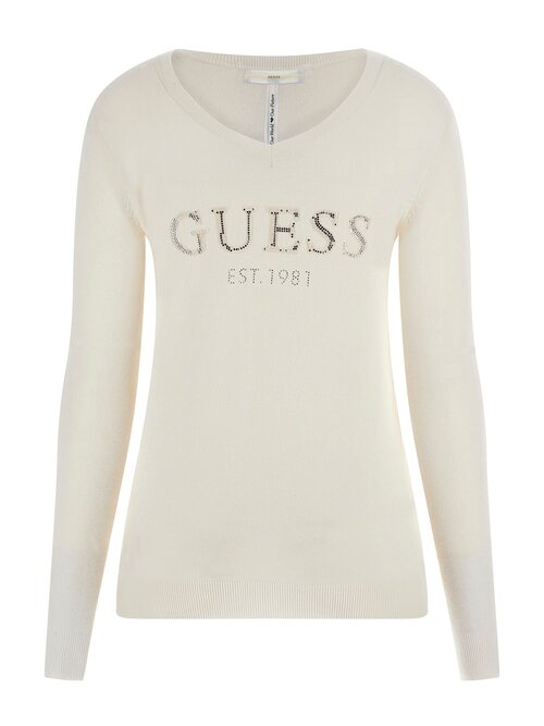 Пуловер GUESS, размер 42/XS, белый