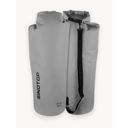 Гермомешок 80 л для туризма и рыбалки, кемпинга и охоты серый Sinotop