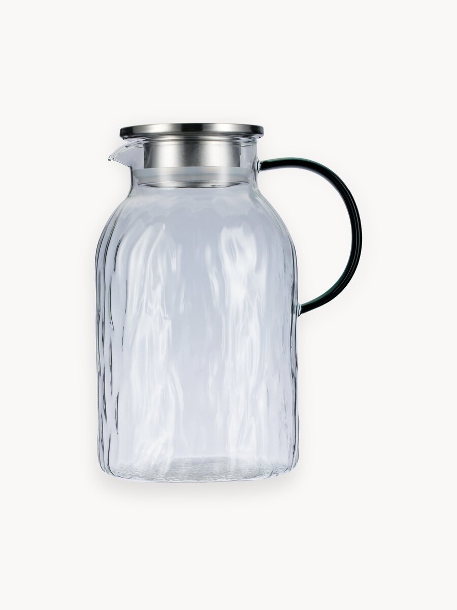 Кувшин для воды 2,1 л стеклянный, графин для воды с фильтром