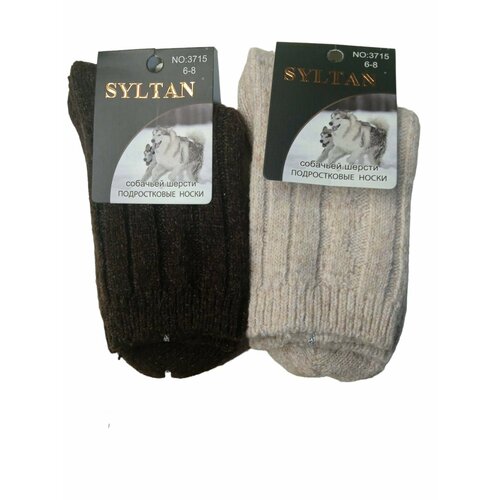 Носки Sultan 2 пары, размер 17-18, бежевый, коричневый женские пушистые носки теплые плюшевые носки в полоску зимние теплые мягкие женские носки для дома спальни нескользящие для пола